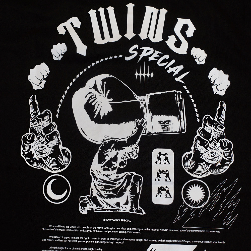 Футболка Twins Special Тайский Бокс Хлопок Черная
