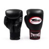 Twins Special TBGL7H Снарядные Перчатки Тайский Бокс Полуоткрытый Большой Палец Черные