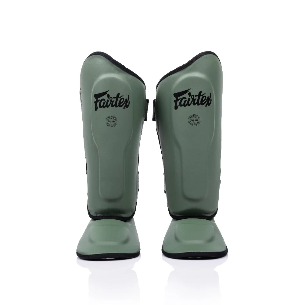 Fairtex SP9 Active Duty Защита Голени Тайский Бокс Оливково-Зелёный