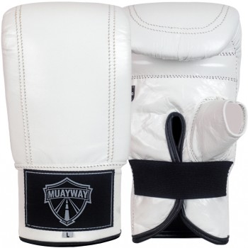 Muayway Снарядные Перчатки Тайский Бокс Резинка Белые 