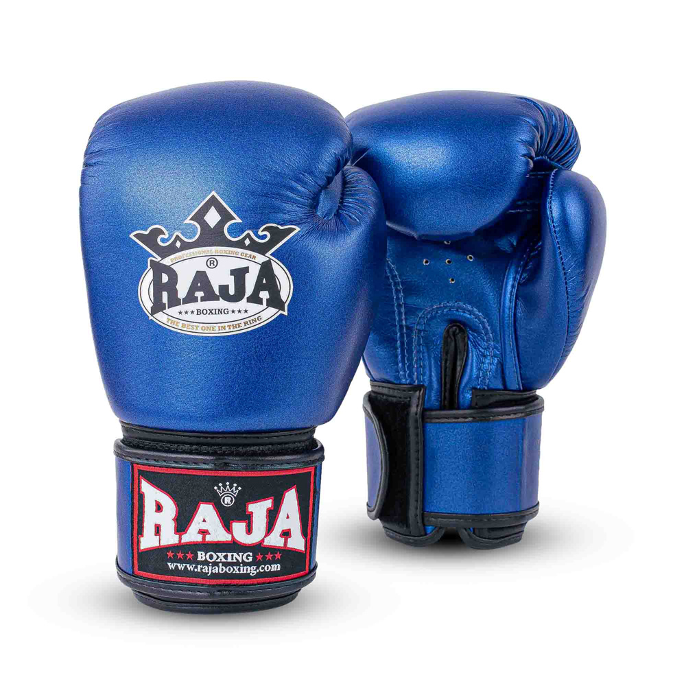 Raja Boxing "Metallic" Боксерские Перчатки Тайский Бокс  Синие
