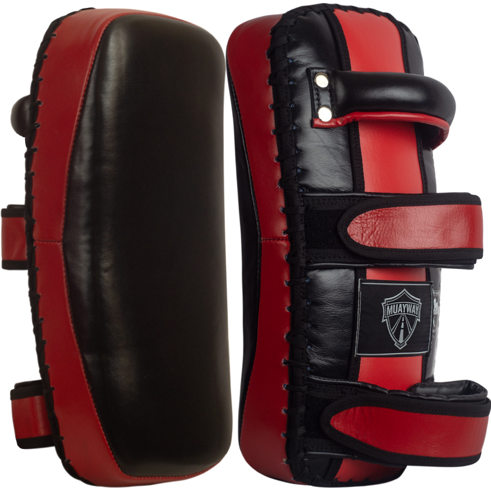 Muayway Тайские Пады Гнутые Тайский Бокс Красно-Черные