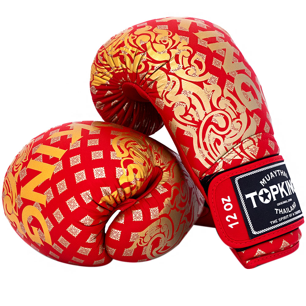 Top King "Kanok-02" Боксерские Перчатки Тайский Бокс Красные