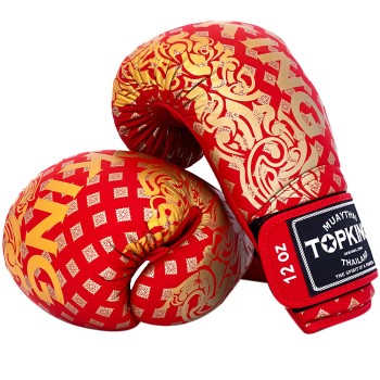 Top King "Kanok-02" Боксерские Перчатки Тайский Бокс Красные