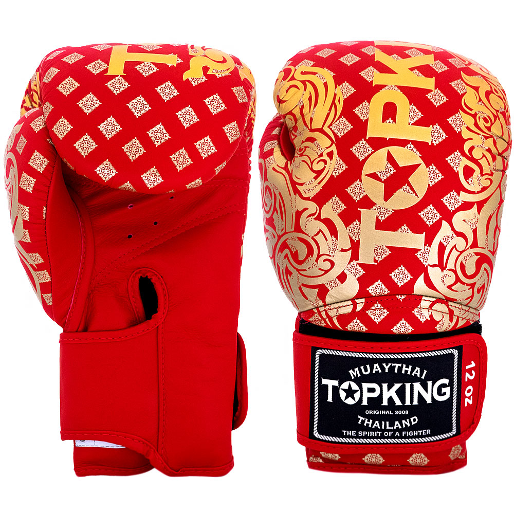Top King "Kanok-02" Боксерские Перчатки Тайский Бокс Красные