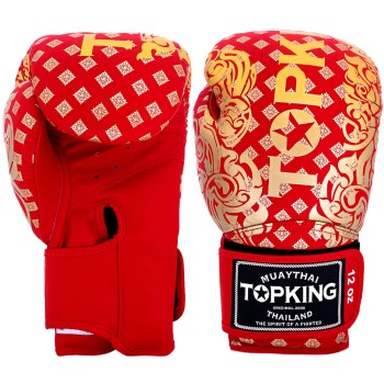 Top King "Kanok-02" Боксерские Перчатки Тайский Бокс Красные