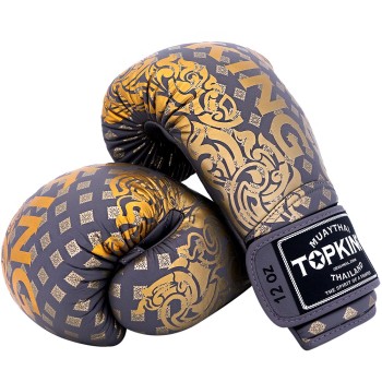 Top King "Kanok-02" Боксерские Перчатки Тайский Бокс Серые