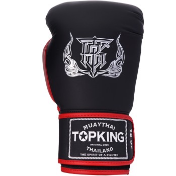 Top King "Reborn" Боксерские Перчатки Тайский Бокс Черно-Красные