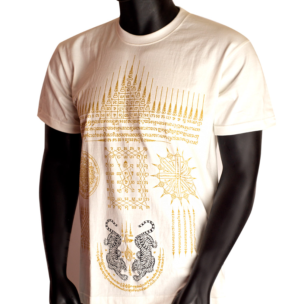 Футболка Тайская Хлопок "Sak Yant" Белая