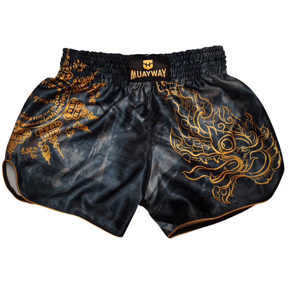 Muayway "Gold Yant" Шорты Тайский Бокс + Фирменный Брелок Боксерская перчатка