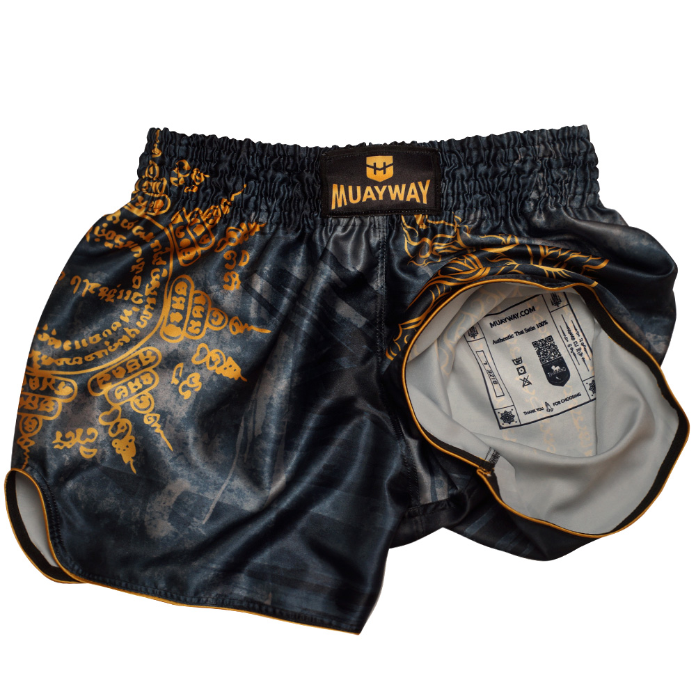 Muayway "Gold Yant" Шорты Тайский Бокс + Фирменный Брелок Боксерская перчатка