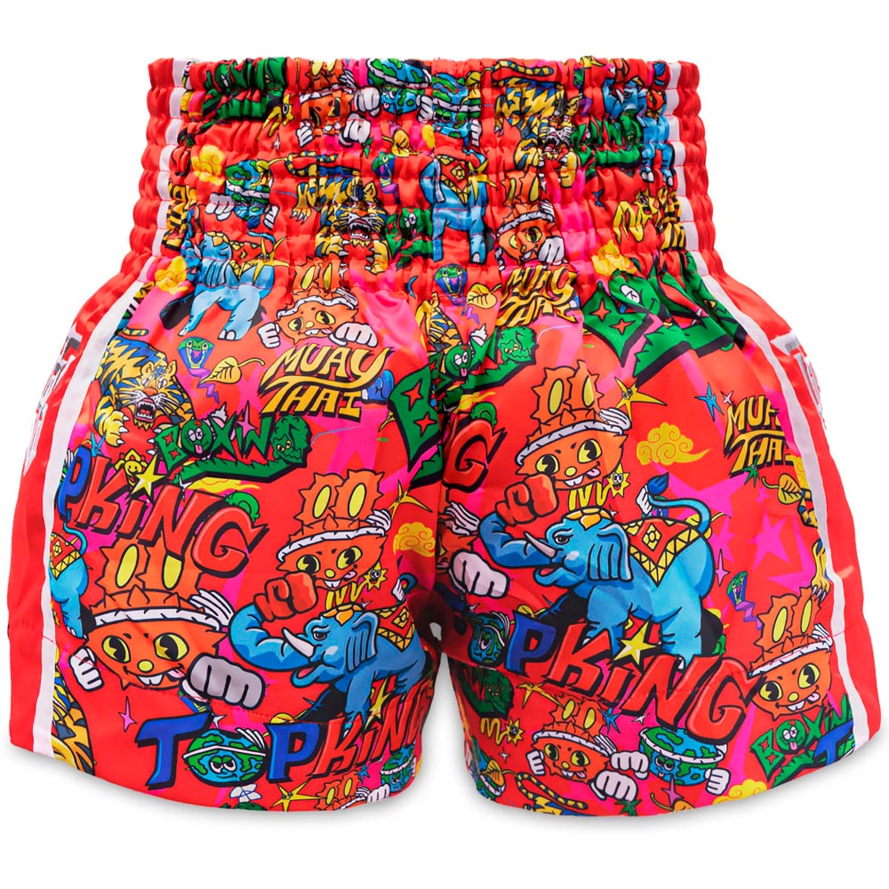 Top King х Puck Шорты TKXPTBS-01 Тайский Бокс Красный Мультиколор
