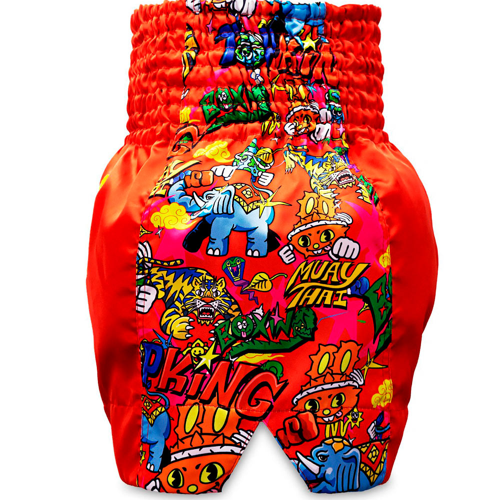 Top King х Puck Шорты TKXPTBS-02 Тайский Бокс Красные