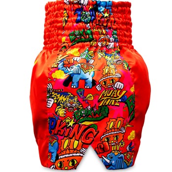 Top King х Puck TKXPTBS-02 Шорты Тайский Бокс Красные