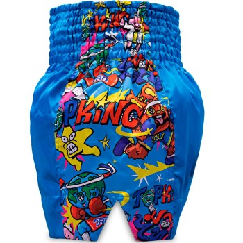 Top King х Puck TKXPTBS-02 Шорты Тайский Бокс Синие