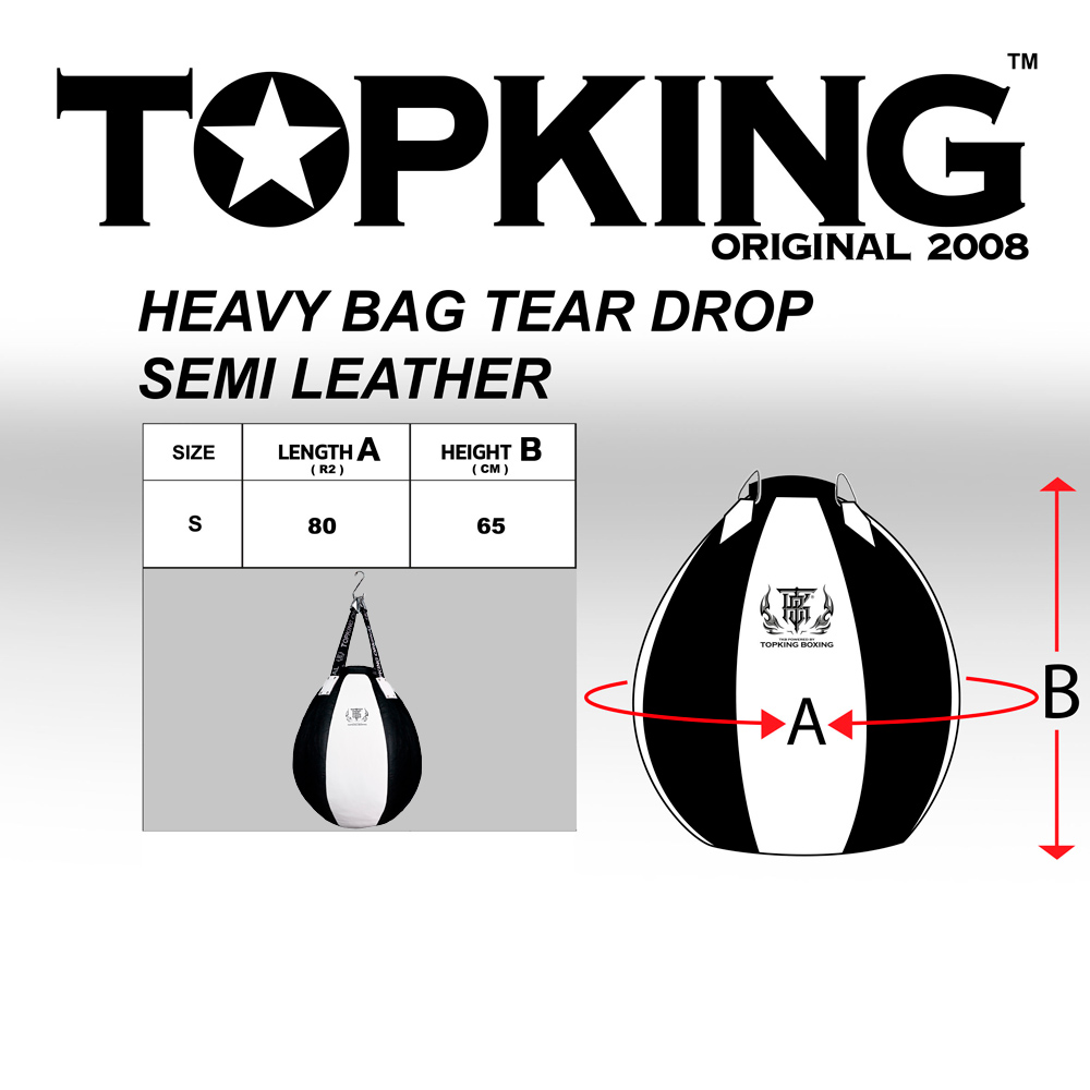 Top King TKHBT-ST Боксерская Груша Тайский Бокс Искусственная Кожа Черно-Белая Размер S