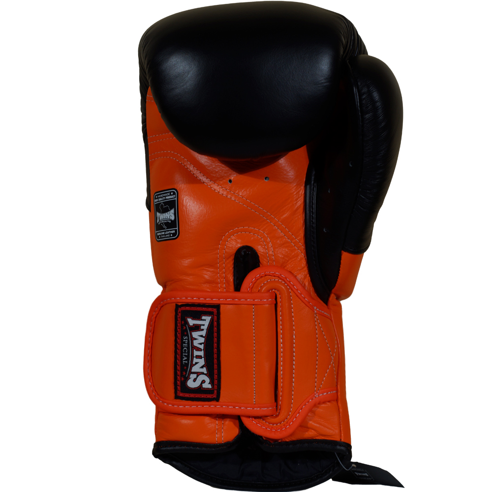 Twins Special BGVL6 Боксерские Перчатки Тайский Бокс Черно-Оранжевые 