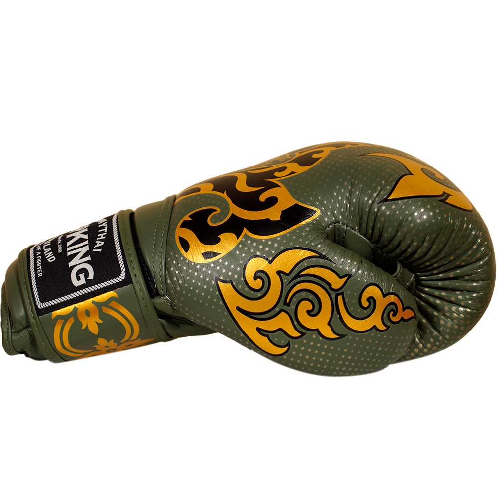 Top King TKBGKN-01 Боксерские Перчатки Тайский Бокс "Kanok" Зеленая Олива