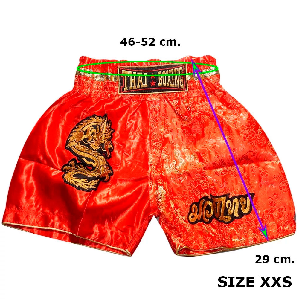 Детские Шорты Тайский Бокс "Thaiboxing" Дракон Красные
