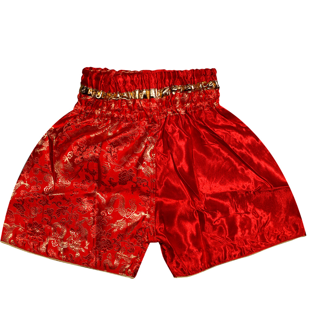 Детские Шорты Тайский Бокс "Thaiboxing" Дракон Красные Размер M