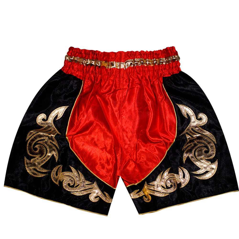 Детские Шорты Тайский Бокс "Thaiboxing" Красные с Золотом