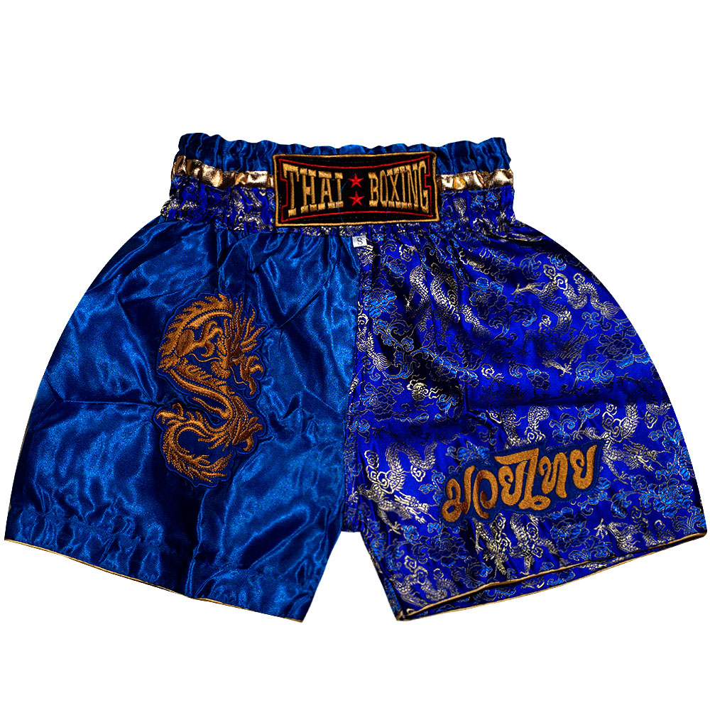 Детские Шорты Тайский Бокс "Thaiboxing" Дракон Синие