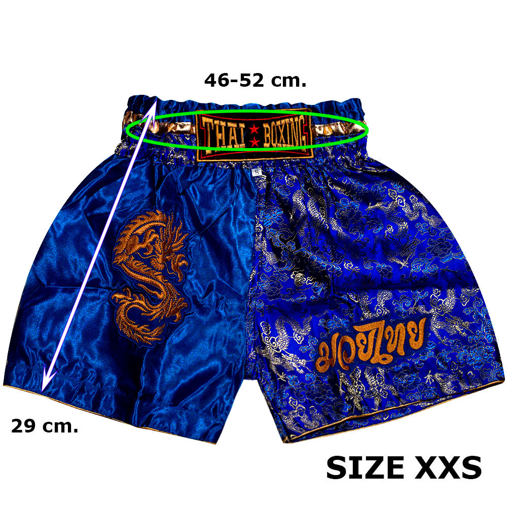 Детские Шорты Тайский Бокс "Thaiboxing" Дракон Синие