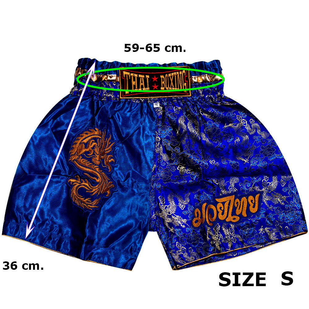 Детские Шорты Тайский Бокс "Thaiboxing" Дракон Синие
