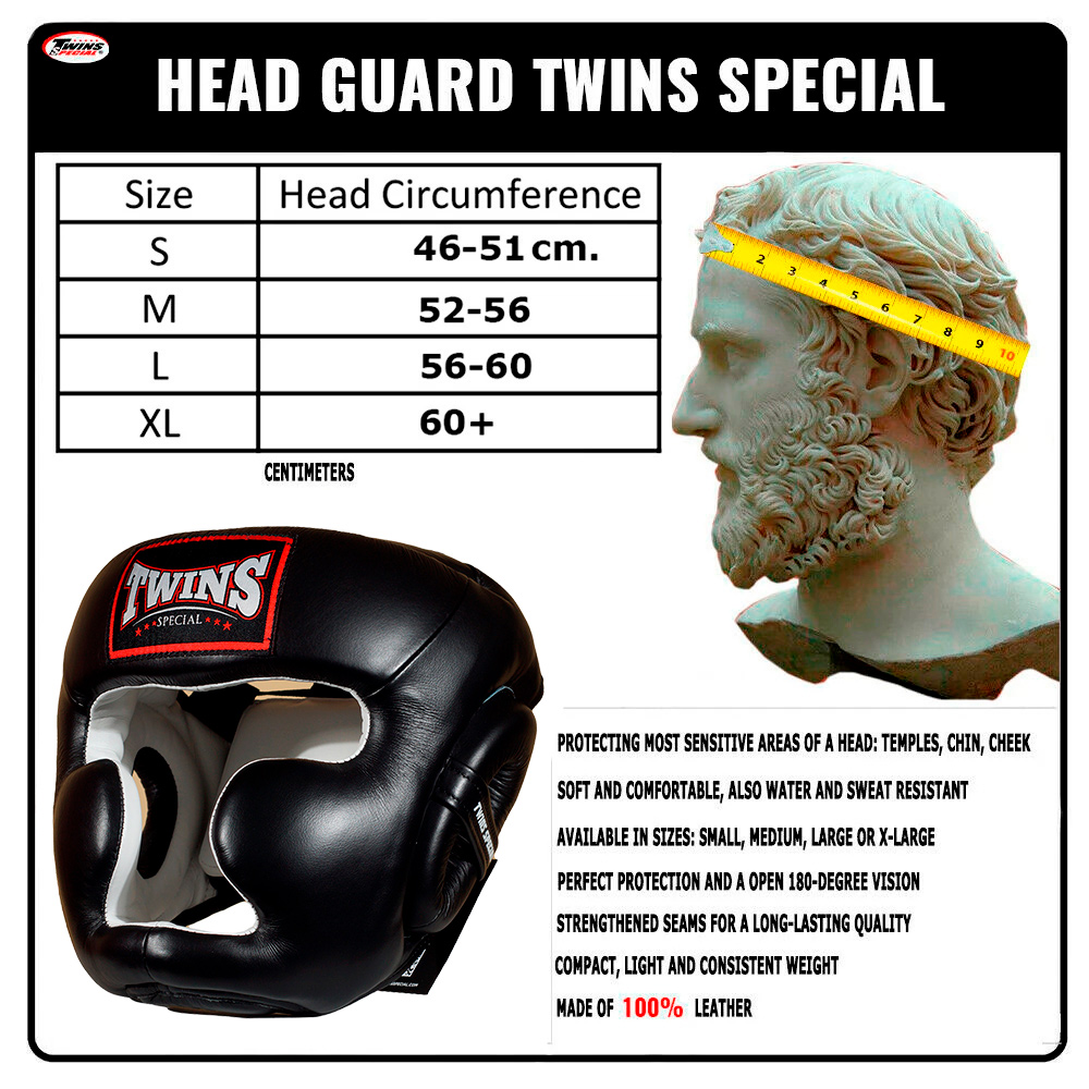 Twins Special HGL3 Боксерский Шлем Тайский Бокс Черный