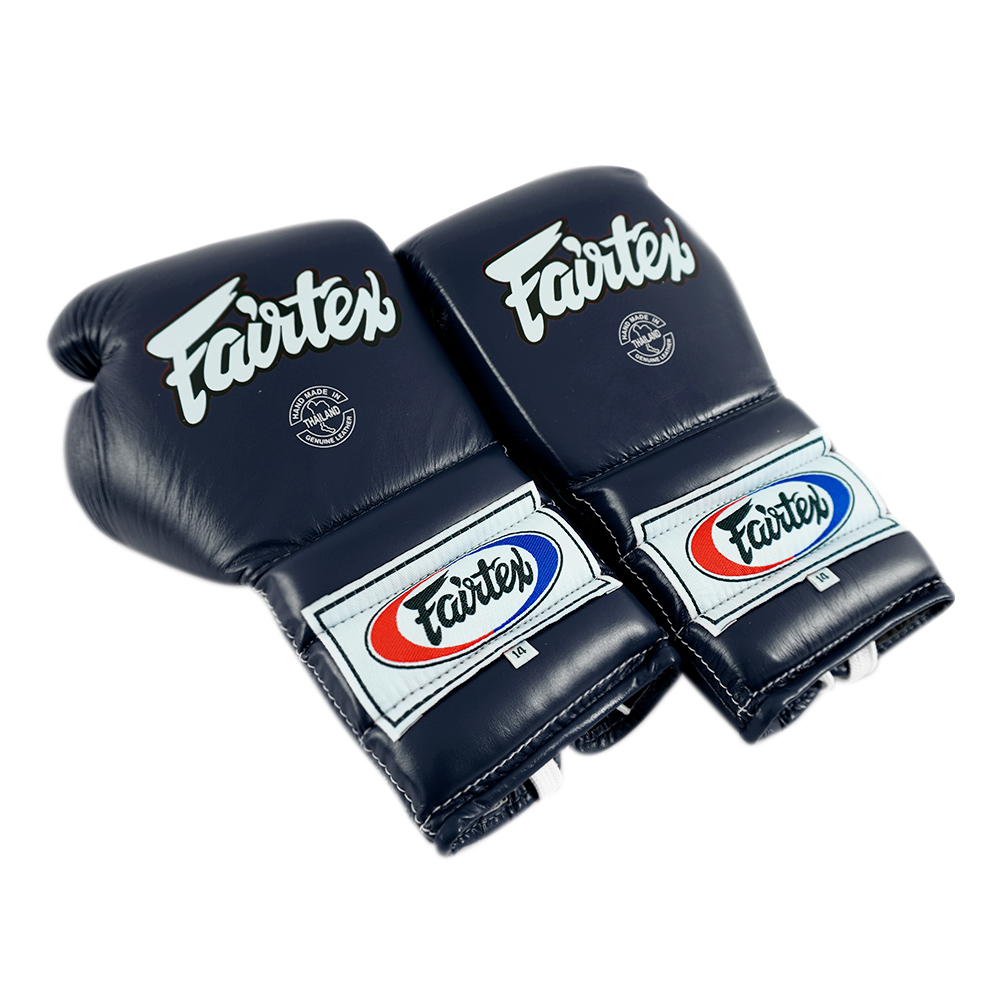 Fairtex BGL7 Pro Боксерские Перчатки Lace Up Шнурки Мексиканский Стиль Синие