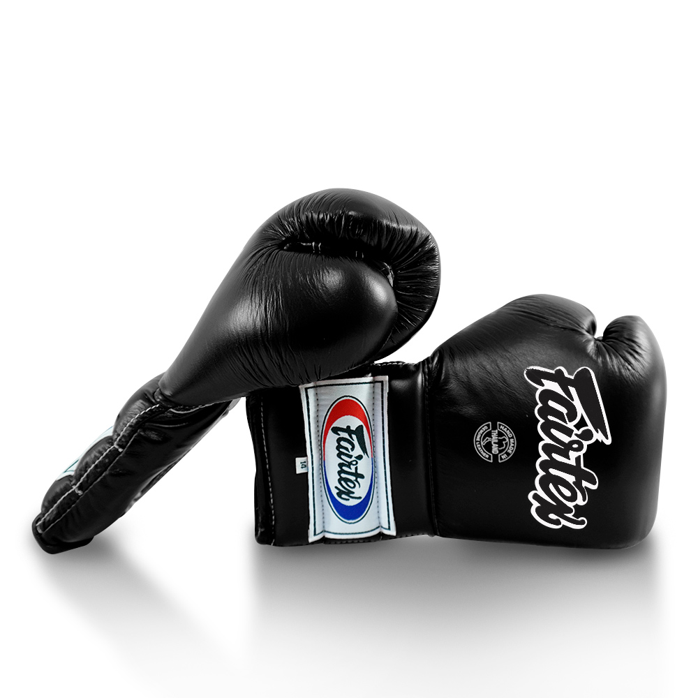 Fairtex BGL7 Pro Боксерские Перчатки Lace Up Шнурки Мексиканский Стиль Черные