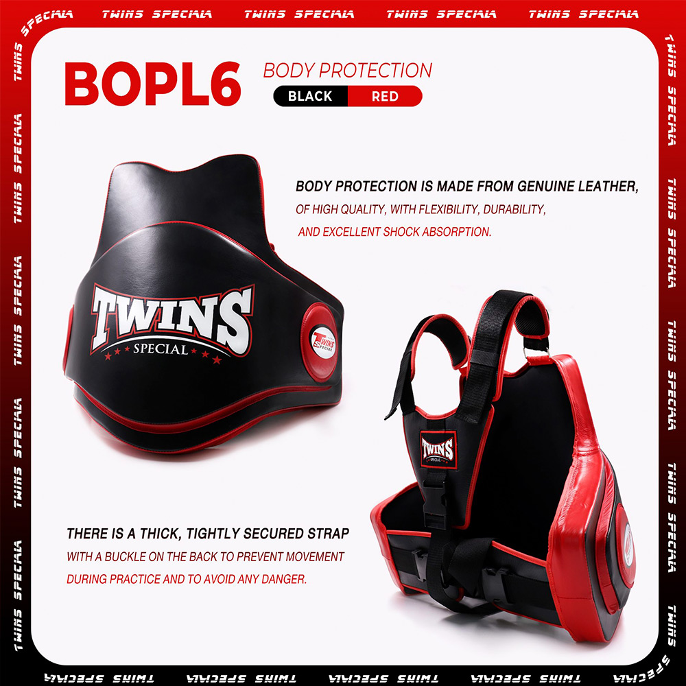 Twins Special BOPL6 Жилет Тренера Тайский Бокс Черный с Красным