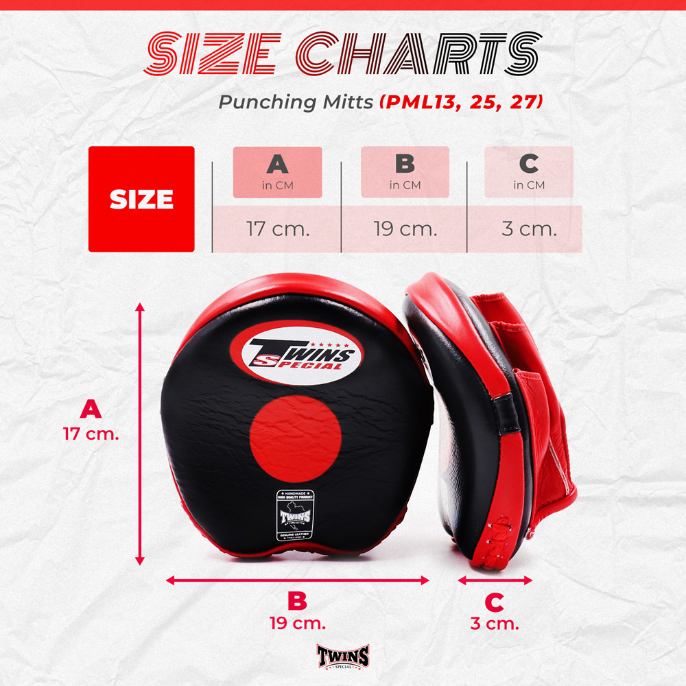 Twins Special PML13 Лапы Боксерские Тайский Бокс Ладошки "Speed Mitts" Черно-Белые