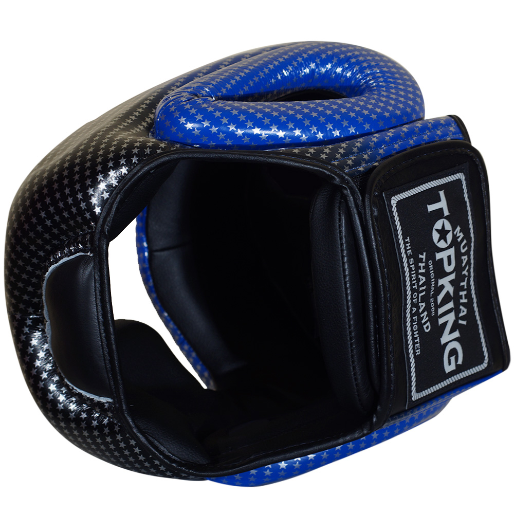 Top King TKHGSS-01 Боксерский Шлем Тайский Бокс "Super Star" Синий