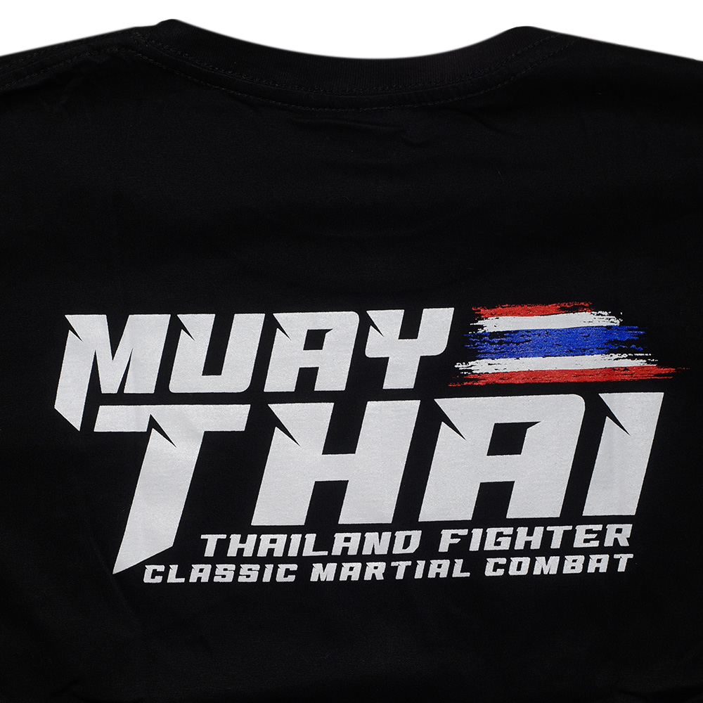 Футболка "Fighter" Тайский Бокс Хлопок Черная Размер L