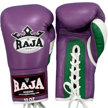 Raja Boxing "Single" Боксерские Перчатки Тайский Бокс Шнурки Purple-Green