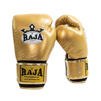 Raja Boxing "Single" Боксерские Перчатки Тайский Бокс Золотой 14 унций 