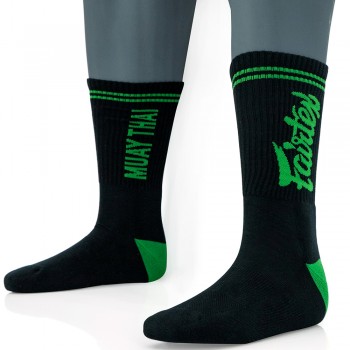 Fairtex SOCK3 Носки Dry-Fit Tech Черно-Зеленые