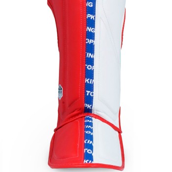 Top King "Full Impact Triple Tone" Защита Голени Тайский Бокс White-Blue-Red