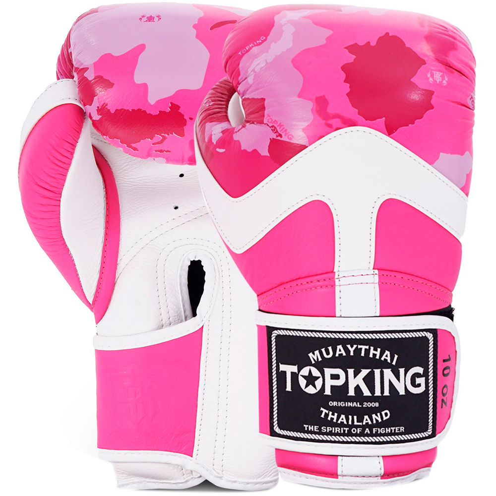 Top King "Camouflage" Боксерские Перчатки Тайский Бокс Pink