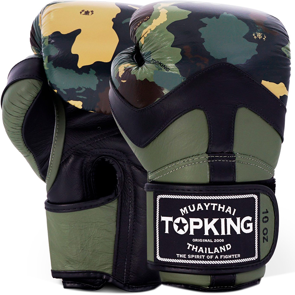Top King "Camouflage" Боксерские Перчатки Тайский Бокс Green
