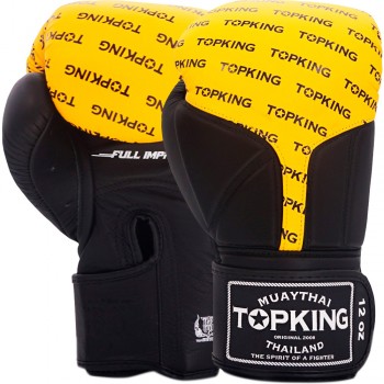 Top King "Full Impact Doble Tone" Боксерские Перчатки Тайский Бокс Yellow-Black
