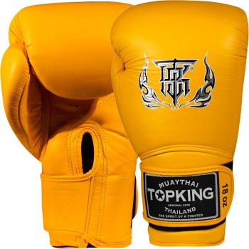 Top King "Super" Боксерские Перчатки Тайский Бокс Желтые