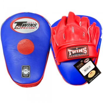 Twins Special PML10 Лапы Боксерские Тайский Бокс Гнутые "Focus Mitts In Curved Style" Синий с Красным