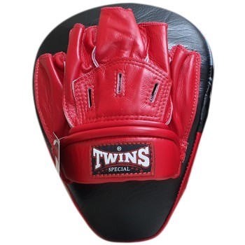 Twins Special PML10 Лапы Боксерские Тайский Бокс Гнутые "Focus Mitts In Curved Style" Черный с Красным