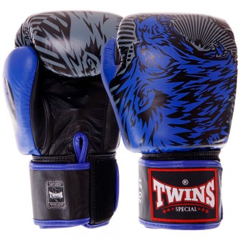 Twins Special FBGVL3-50 Боксерские Перчатки Тайский Бокс "Wolf" Синий