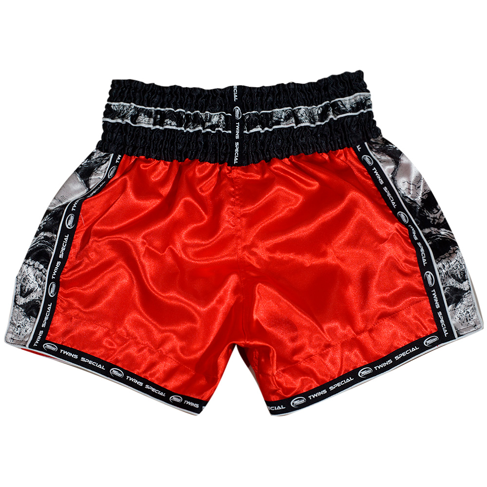 Twins Special TBS-SK1 Шорты Тайский Бокс "Skull" Красные