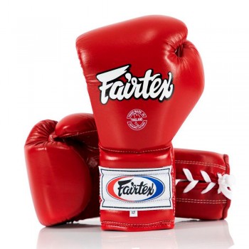 Fairtex BGL7 Pro Боксерские Перчатки Lace Up Шнурки Мексиканский Стиль Красный
