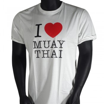 TUFF Футболка Тайский Бокс Хлопок "I Love Muay Thai" Белая