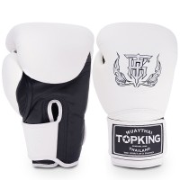 БОКСЕРСКИЕ ПЕРЧАТКИ TOP KING ТАЙСКИЙ БОКС SUPER WHITE-BLACK
